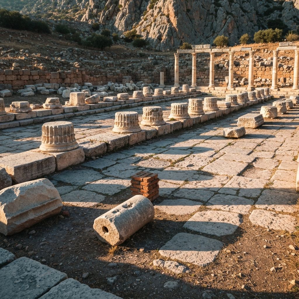Agora ruins with column bases