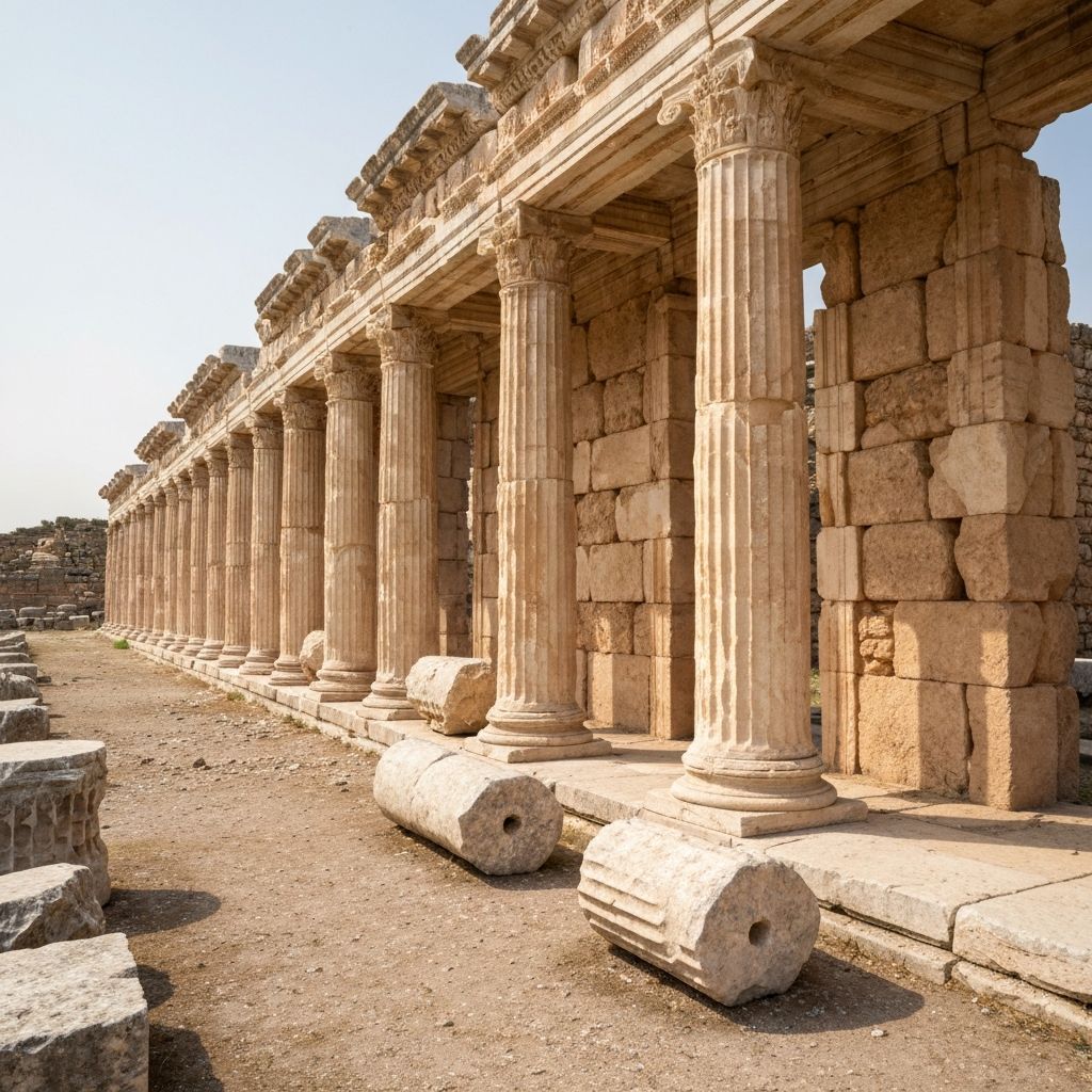Stoa columns in the agora