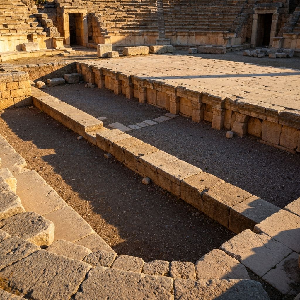 Stage area and orchestra of the theatre