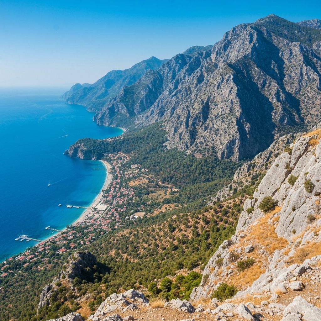 Panoramic mountain views from Termessos trails